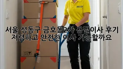 서울 성동구 금호동2가 용달이사 후기: 저렴하고 안전한 이사, 가능할까요?